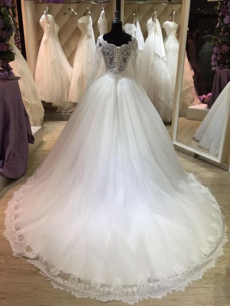 Elegant Princess Long Sleeve Wedding Gowns Lace... From Lovemydress,  $138.31 | DHgate.Com
