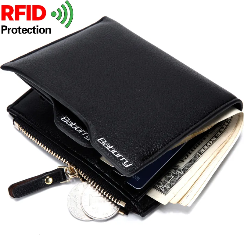 Nieuwe hete stijl heren portemonnee kaart met magnetische bewijs radio frequentie identificatie korte tas