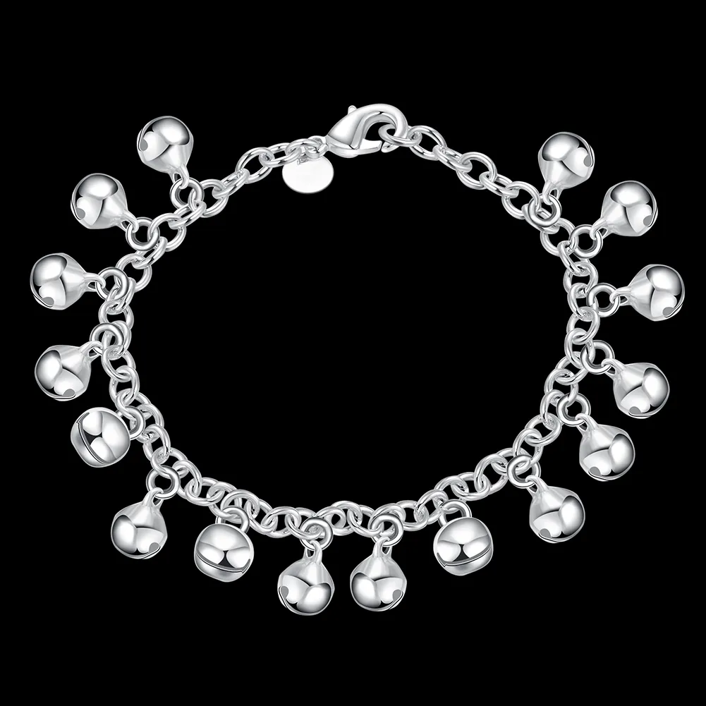 925 Silber M Mädchen Baby Mama Geschenk Jingle Armband Kugel Silber Kettenarmband H056