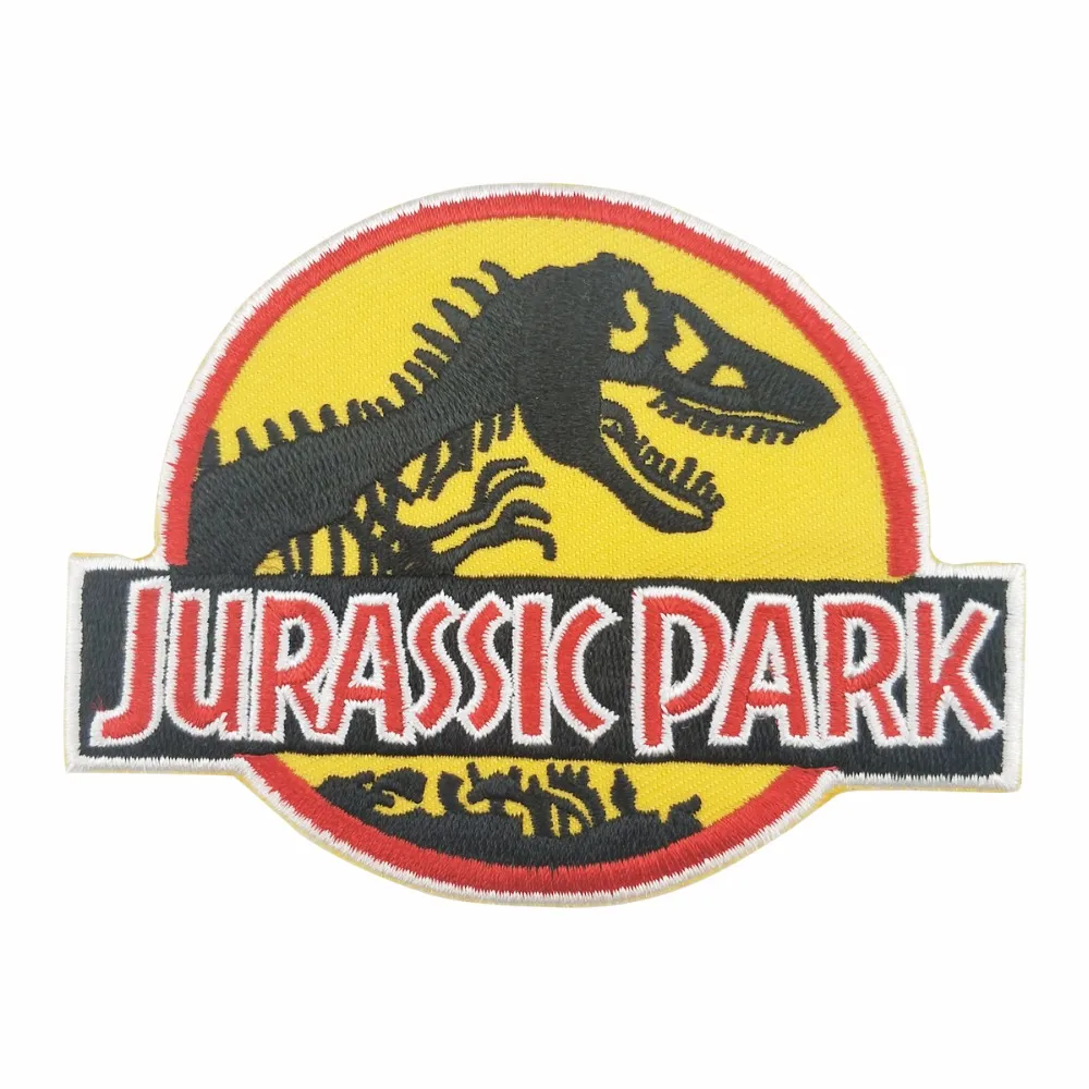 Jurassic Park Dinossauro Bordado Ferro em Patches para Roupas Jacker Camisa Patch Patch Fashion Custom DIY Applique