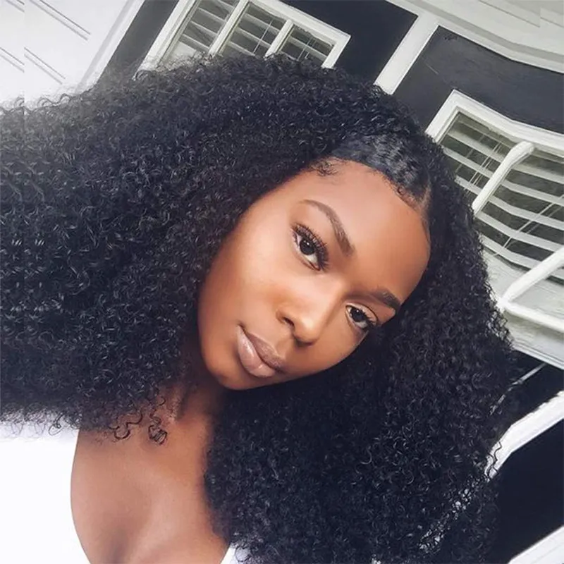 Top Venda Afro Crespo Encaracolado Perucas de Cabelo Humano Para As Mulheres Negras Barato Brasileira Afro Crespo Encaracolado Perucas de Cabelo Humano Com o Cabelo Do Bebê