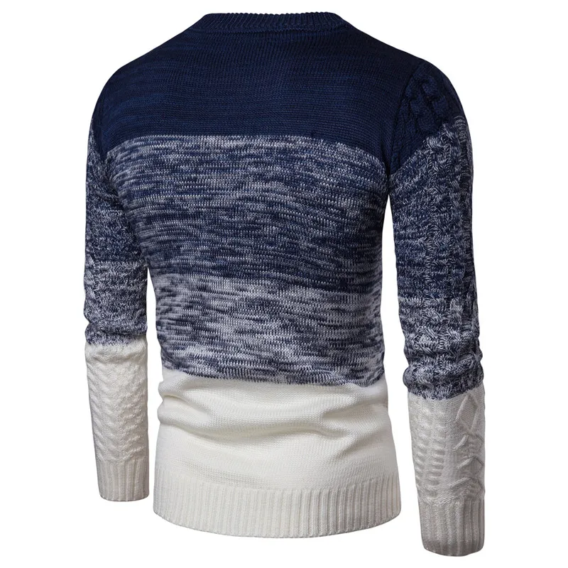 Mens Gradient Jacquard Knitted Sweater Slim Fit Casual Pullovers Hombre For Autumn Winter 2018 XXL Size From Luweiha 49.46 DHgate.Com