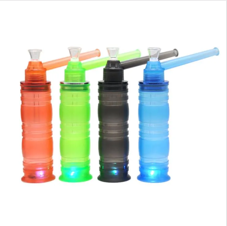 Neue Kunststoff-Wasserpfeife, tragbare Glaspfeife mit Lampendemontage, praktische Kunststoffpfeife