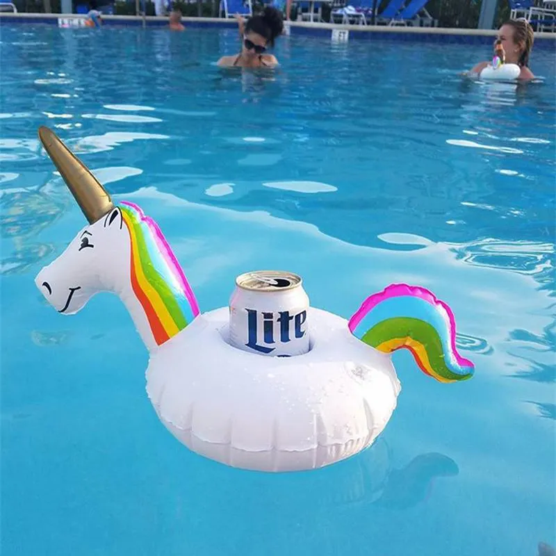 2018 Unicorn Inflatable Cup Holder Drink Floating Party Beverage Boats Phone Stand Holder Pool Toys Party Supplies