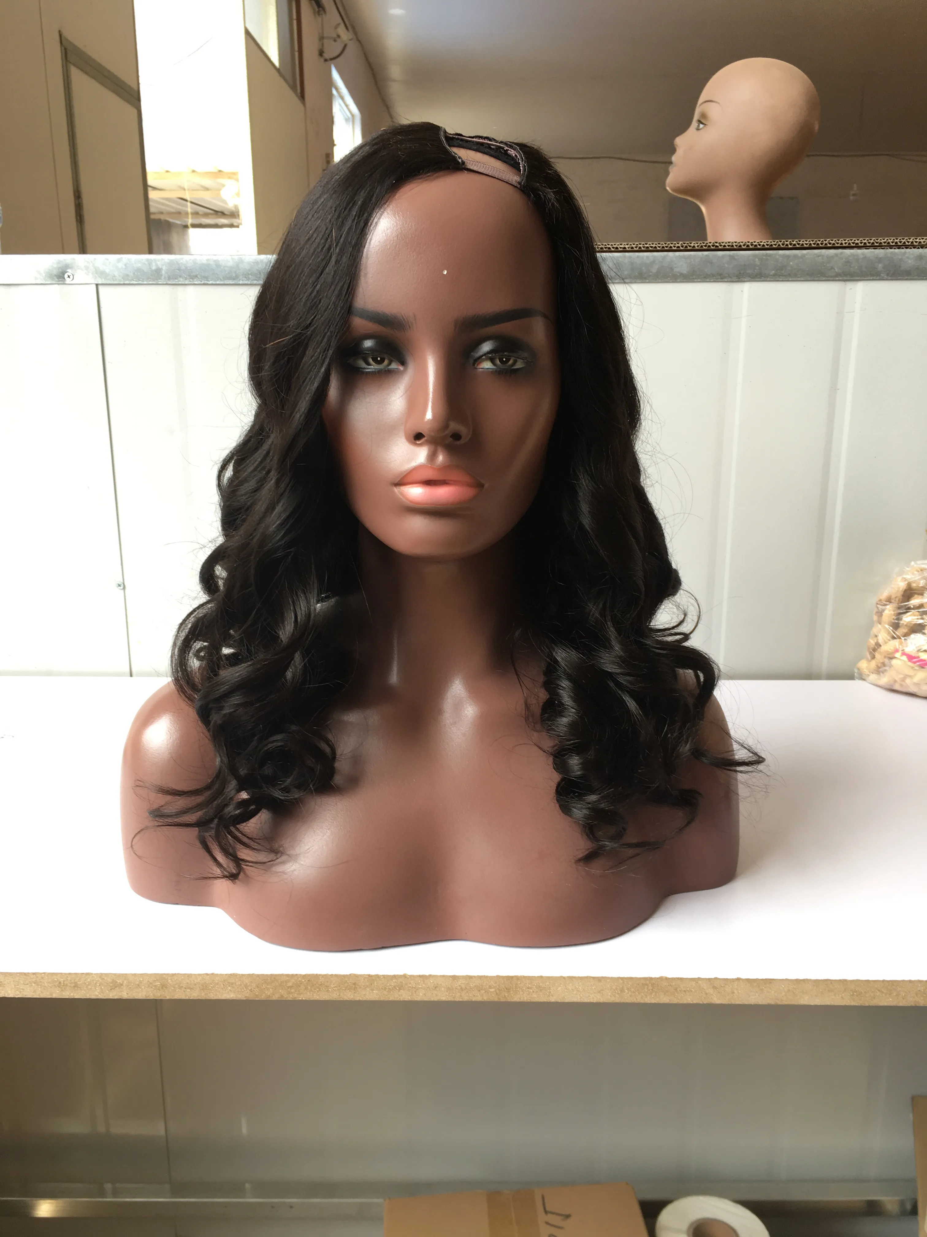 U partie perruque 1 1b 2 4 couleur naturelle brésilienne vierge cheveux gauche droite parties centrales pour les femmes noires avec des cheveux de bébé