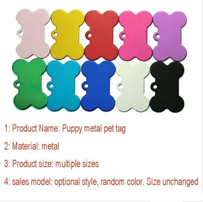 Pet Mental ID Tag Bone Shape Aluminum Alloy Double Sided Personalized Blank Army Dog Tags Kitten Puppy Name Phone Number ID Label