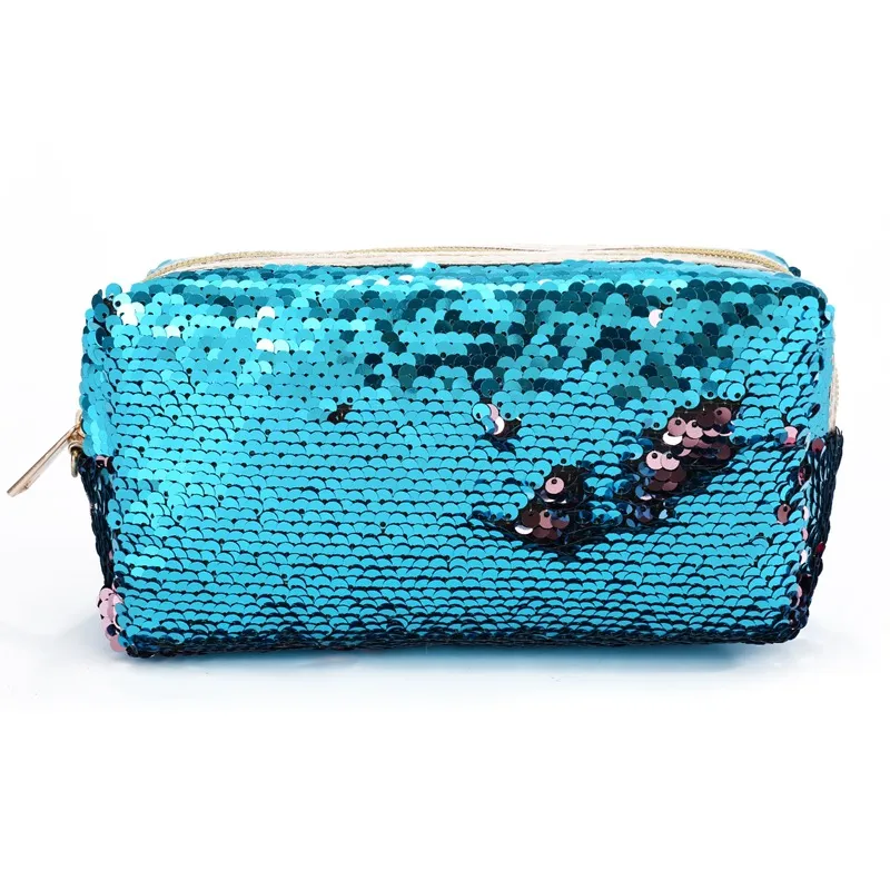 Hot fashion Mermaid sequins pencil bags for students women cosmetic bags clutch gold pink black 