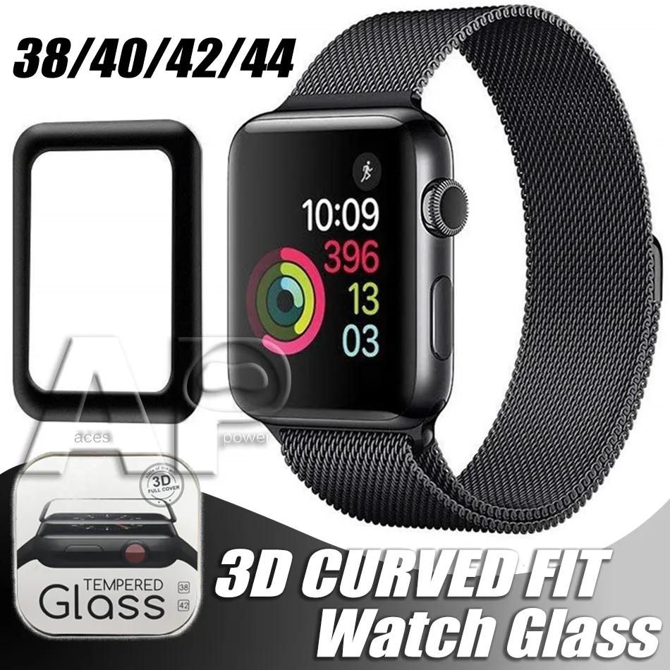 أفلام الشاشة لـ Apple Watch 5 3D Cover Cover Propered Glass Protector 40mm 42mm 38mm 44mm anti-scratch-free free series 2 3 4