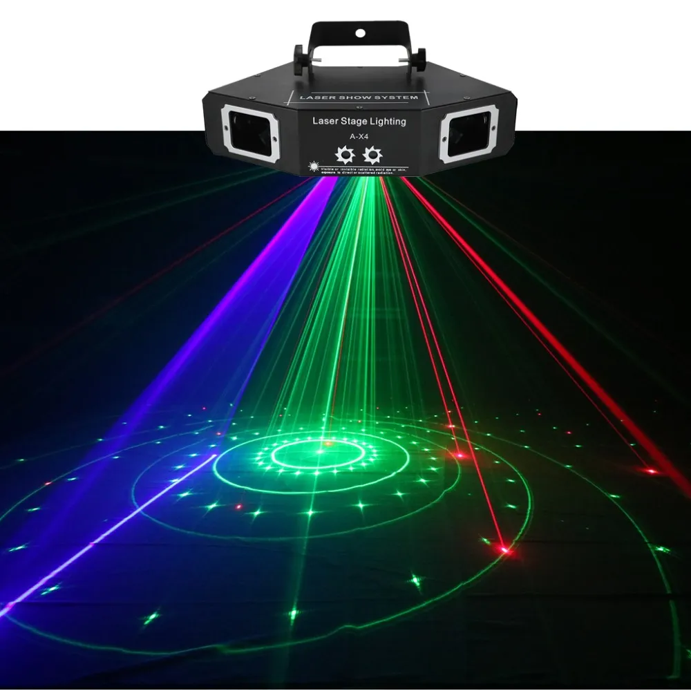 DMX 4 Lens RGB ROD GROENE BLAUWE BEAM PATROON NETWERK LASER LICHT HOME PRO DJ Toon KTV Scanner Club Stage Lighting Party