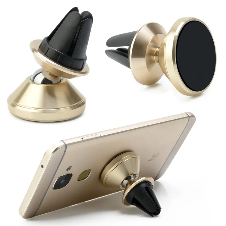 Magnet Magnetic Car Holder Aluminium Metal Air Vent Bracket 360 Degree Mobile Phone Stand For All Cellphones With Retail Package