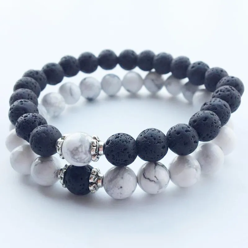 Nouvelle mode pierre naturelle forme ronde perles lave chakra guérison perles bracelets porte-bonheur bijoux amant cadeau livraison gratuite
