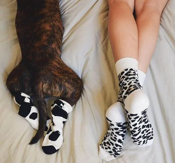 Leopard Printed Unisex Adult Men Women Kids Long Cotton Socks Family Matching Parent-child Socks Mummy Daughter Dad Son Socks