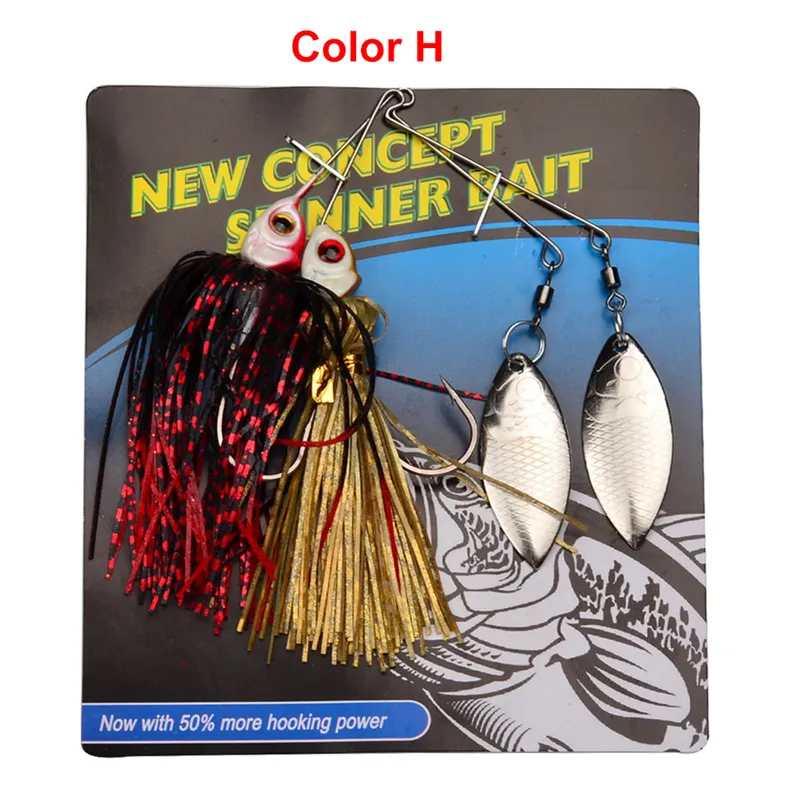 2 adet / grup Yeni Metal Spinner Balıkçılık Lures 20 Renkler Kaşık Yemler Jigs Buzzbait Bas Spinnerbaits Kanca Gerekir