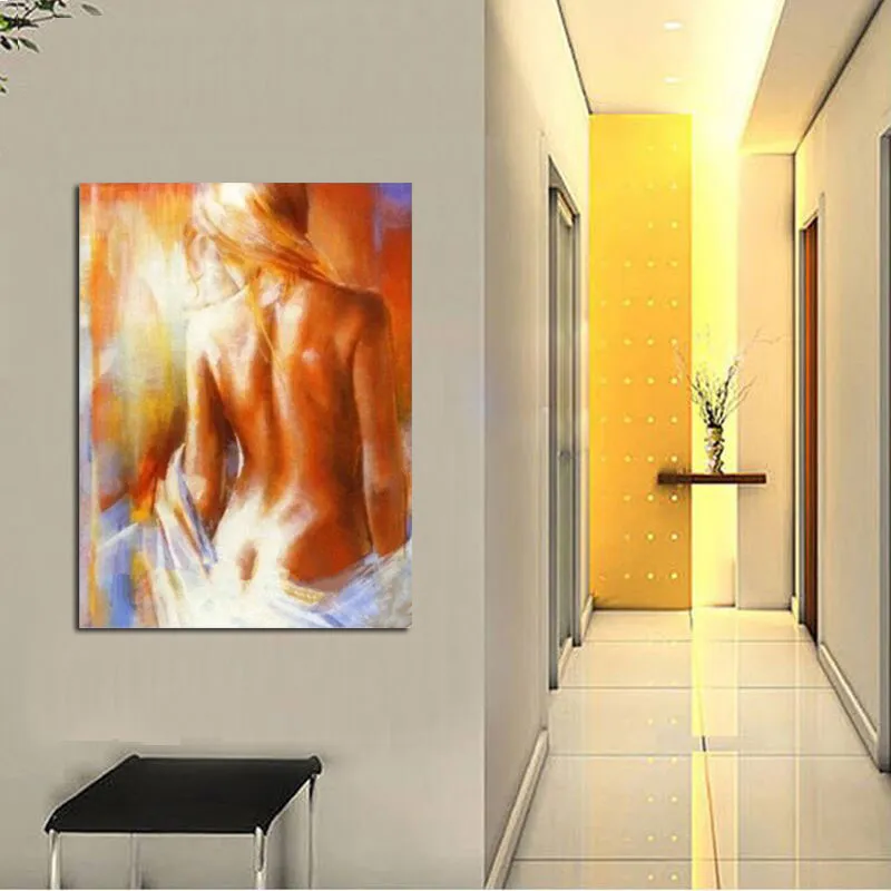 手描きのセクシーなヌードオイルペインティングモダンアブストラクトキャンバスウォールアートホームデコレーションハンドメイド裸の女性絵画絵6170012