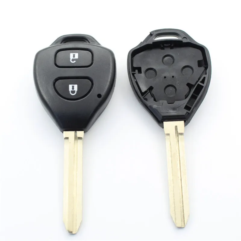 10st / mycket för Toyota Corolla / Rav4 2Button Transponder Remote Key Shell med Logo S38