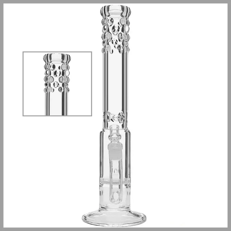 Hookahs Glass water Bong Honeycomb straight clear drips mouth bongs ice-catches pipe 18.8mm bowl 17.5" free type