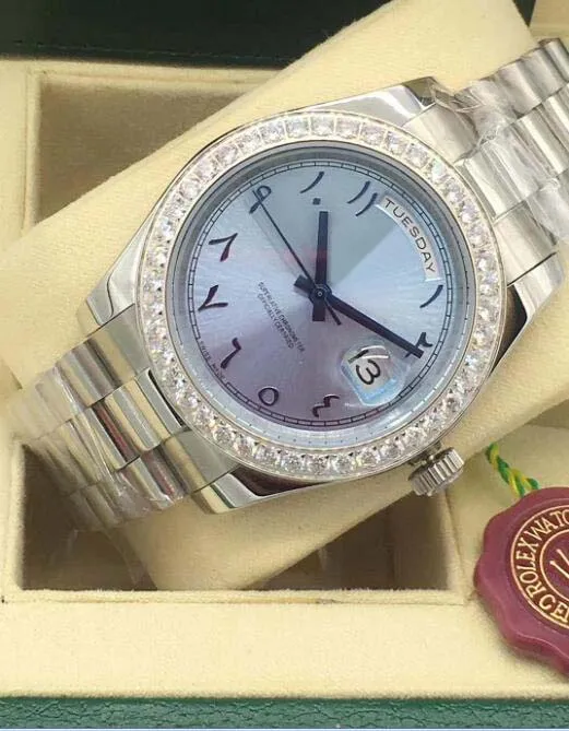 Luxury Watches Diamond Bezel Sapphire 228206 Platinum 40mm Ice Blue Arabic Rare Dial Automatic Fashion Brand Men's Watch Woman Wristwatches with box