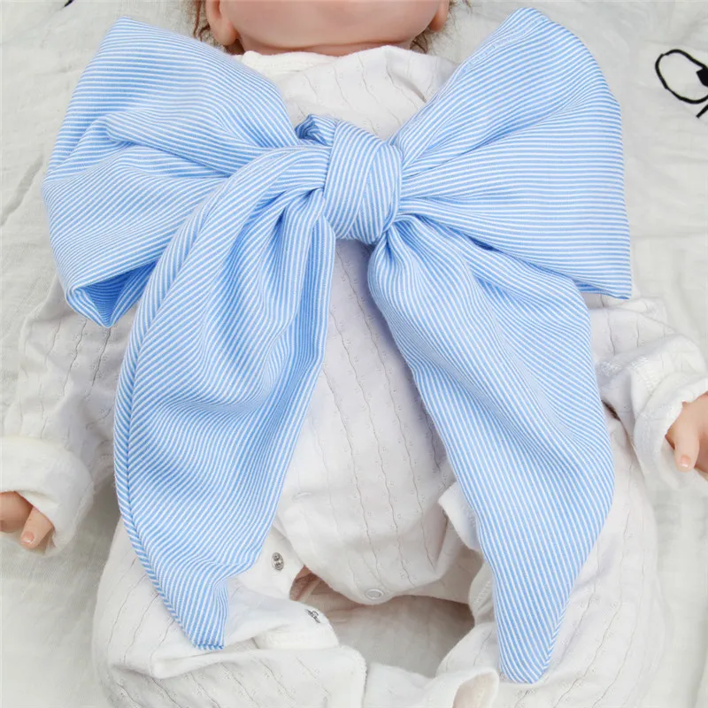 Baby Blankets Newborn Photography Girl Swaddle Big Striped Bow Breathing Swaddle Photo Props Soft Hollow Blanket Wraps Cloth 7 Colors