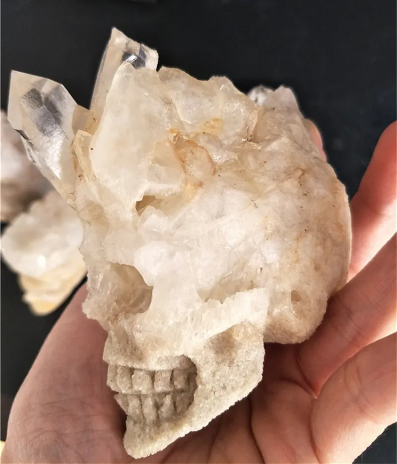 300 جرام طبيعية crystal cluster skull rounder cluster handcarft quartz skull alcull sale sale sale rome