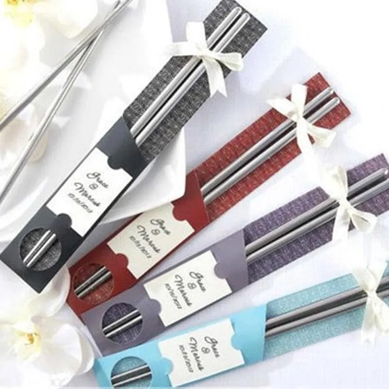 Stainless steel Chopsticks Reusable Chopsticks Chinese Set With Gift Pack Birthday Wedding Favors Gifts For Guests