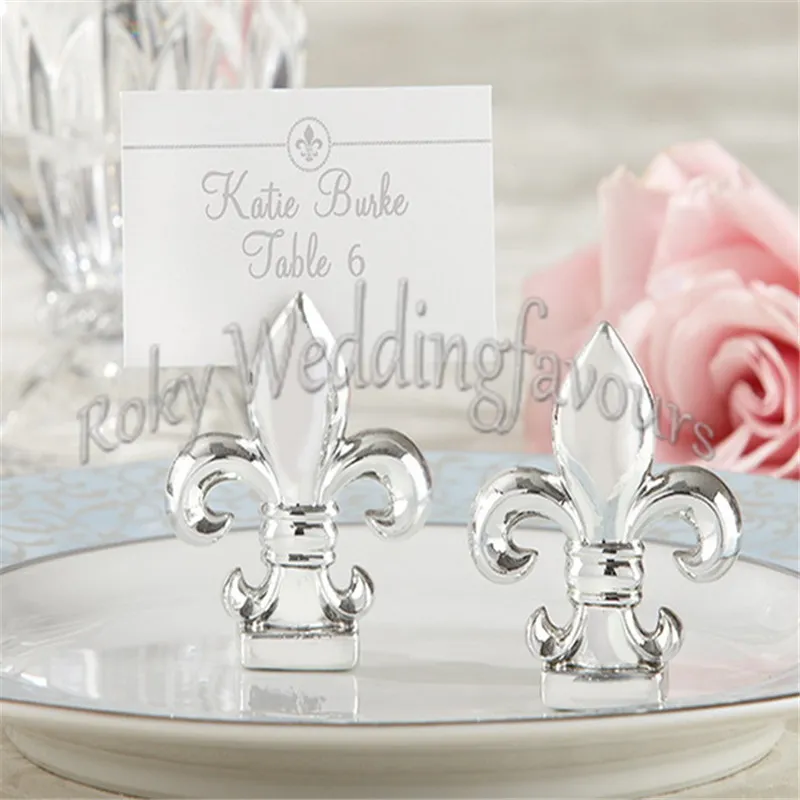Silver Fleur De Lis Place Card Holder Wedding Favors Event Party Table Decors Supplies Engagement Anniversary Ideas