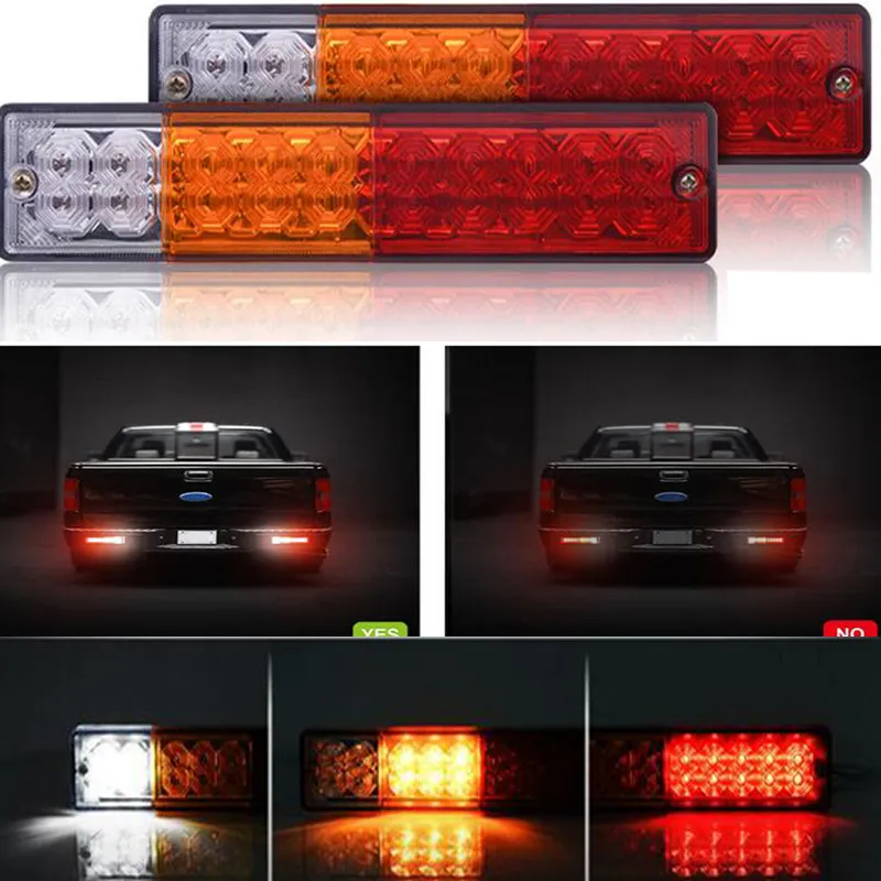 20 LED Vermelho-Âmbar-Branco Iluminação ATV Reboque Truck Light À Prova D 'Água Turn Signal Reverter Freio Traseiro Da Lâmpada
