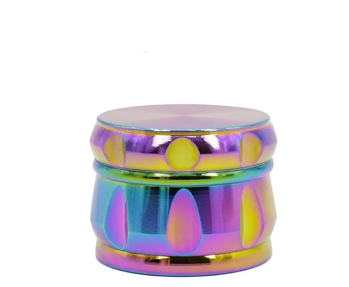 Factory Direct Zinc Alloy Layer Four Rainbow Colored Blue Colorful Chamfer Drum Type Tobacco Grinder Broken New Smoke Detector