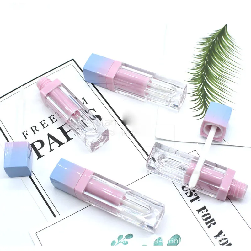 Tubo de brillo de labios de Color degradado vacío de 3,5 ml, contenedor elegante de brillo de labios de alta calidad, envases de cosméticos líquidos DIY a la moda, muestra