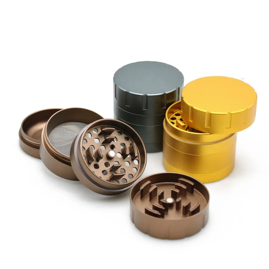 5 pz Herb Grinder Metallo a forma di segnale denti bar-tipo smussatura Frantoio per tabacco Lega di alluminio 4 strati Multi colori