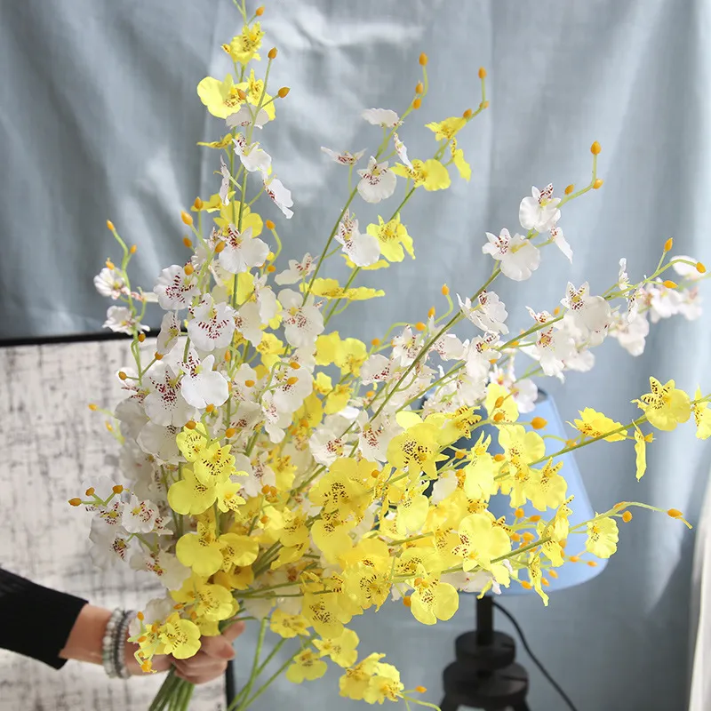 Wholesale pousando casamento decorativo flor 5 garfos Phalaenopsis simulação artificial flores para plantas decorativas de casamento