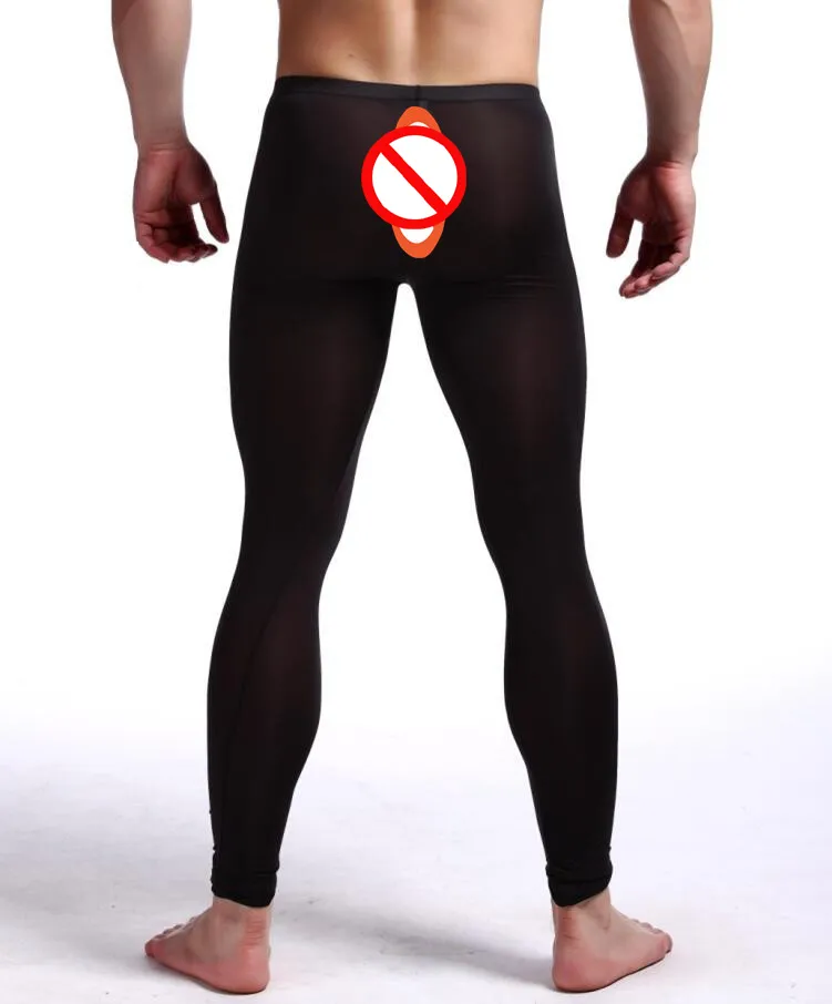 Sexy Men's Underwear Clothing Transparent Zentai Leggings Ballet Silk long johns Costumes Nylon Spandex for Super stretch milk silk ice silk