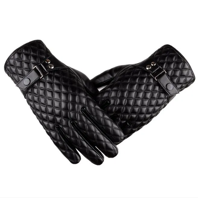 Hoge Kwaliteit Lederen Handschoenen Mannen Zachte Comfortabele wanten Waterdichte Winter Herfst Motorrijden Drijfhandschoenen Solid GRATIS VERZENDING
