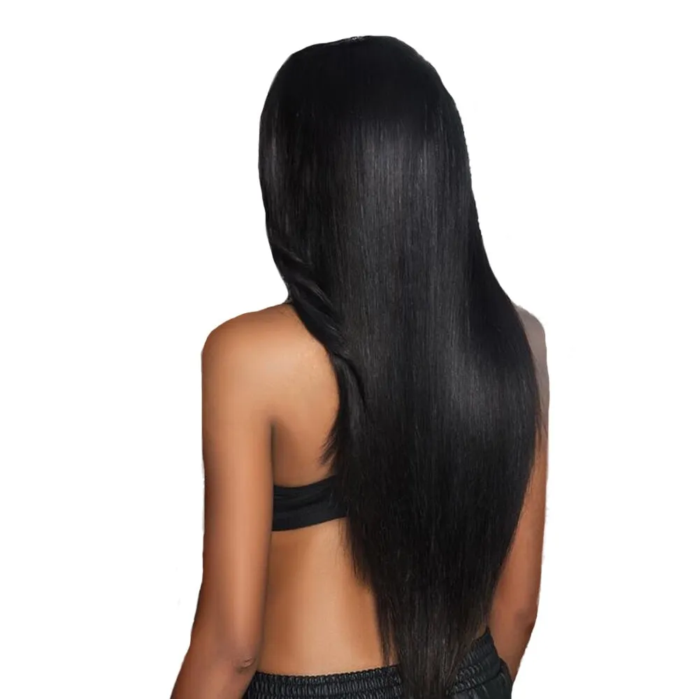 Pré arrancado de cabelo natural 13 * 4 rendas perucas de cabelo humano com cabelo para bebês para mulheres perucas retas brasileiras remy