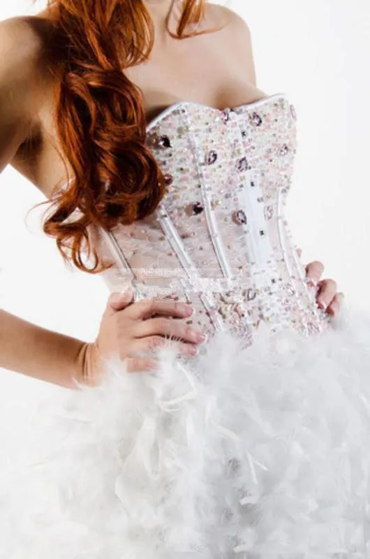 2018 populaire witte veer witte cocktail jurken lieverd kralen corset lijfje korte prom feestjurk voor 16 lieve meisjes