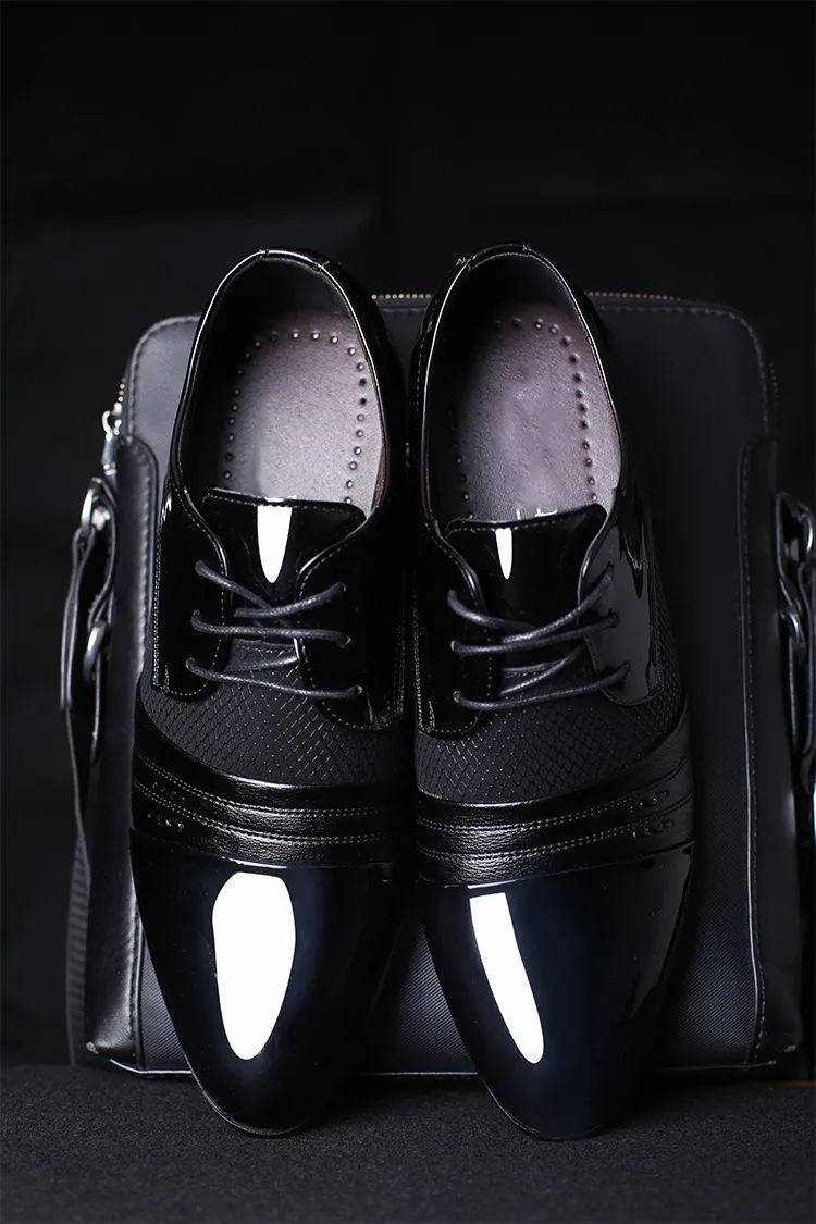 2018 Yeni Varış Erkekler Ayakkabı Siyah Kahverengi Bordo Hakiki Deri Erkek Iş Ayakkabıları ABD Boyutu 7-11 Ücretsiz Kargo