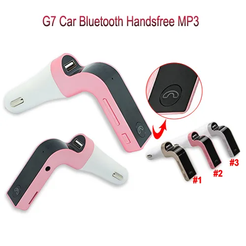 Transmetteur FM Bluetooth multifonction 4-en-1 G7 pour voiture, avec clé USB, carte TF, lecteur de musique, kit de voiture, chargeur de voiture USB