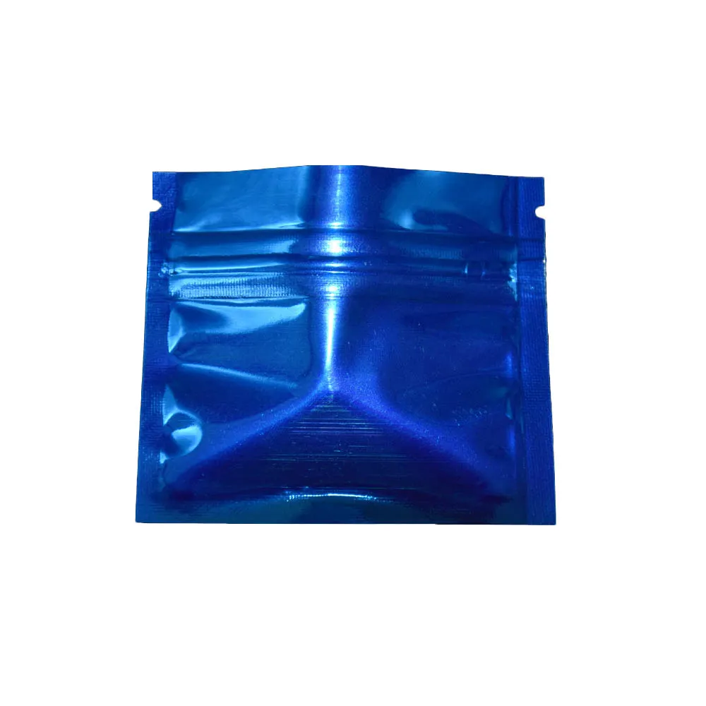 7.5x6cm Resealable Blue Zip Lock Packing Blue Bags Aluminum Foil Small Tea Packaging Pouches