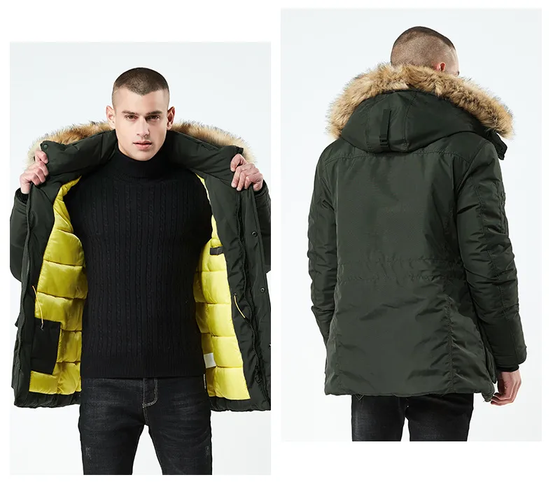 2018 Fashion Jaqueta Masculina Inverno Zipper Parka Hombre Hooded Mens Winter Jacket Men Thick Warm Coat
