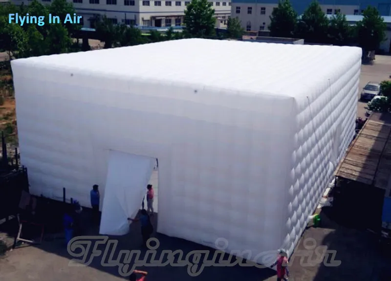 Chapiteau gonflable de cube de 20 m, tente gonflable blanche pour la fête, l'exposition et la publicité