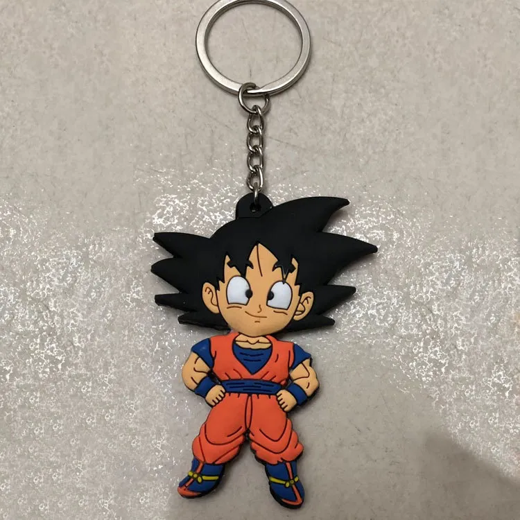 Dragon Ball PVC anahtarlık karikatür Anime Goku Siah anahtarlık action figure Kolye bebek Dekorasyon C4390