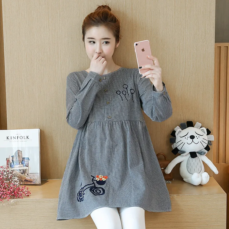 Maternity Cotton Blouse Long Sleeve Loose Fit Linen Shirt Women For Autumn  And Spring Pregnancy From Mingway245, $17.69