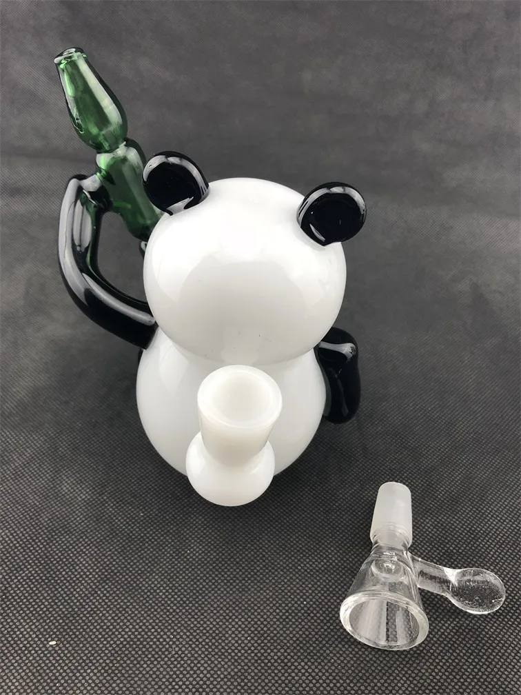 2018 Hela glas Panda Bong Custom Glass Bong Bowl för transport14mm4596052