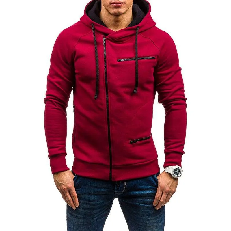 Men`s Hoodies & Sweatshirts Men Casual Hooded Spring Autumn Zippers Fleece Sports