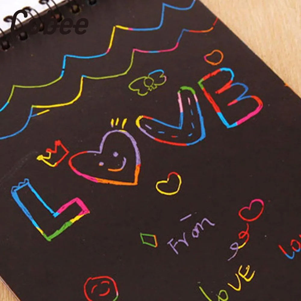 Grosso diy papel doodling papel mágico artes arranhão educação brinquedos crianças divertimento colorido