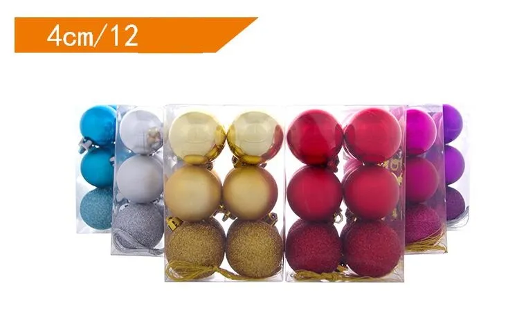 1,2 inch plastic bauble, decoratie kerstballen om chrismas boom kerst decoraties plastic bal gratis verzending CB0101