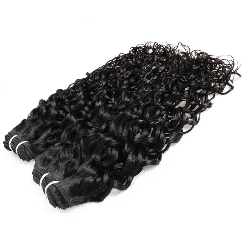 Ishow Indian Hair Extensions Wefts 10A Brazilian Hair Human Hair Bundles With Closure Water Wave 4bundles for Women Girls All Ages4190769