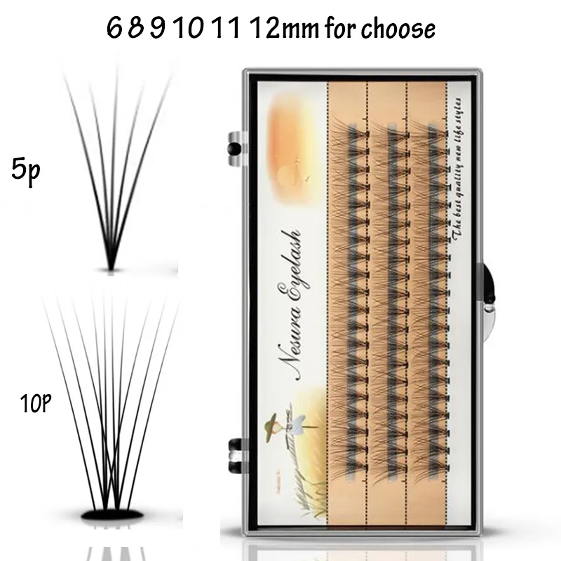 Nieuwe 60 bundels individuele clusteroogwimpers wimpergransping extensies 0,1 mm dikte 6/7/8/9/10/11/11/13/14 mm voor kiezen