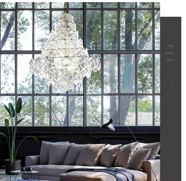 LED Nowoczesne Kryształowe Szklane Żyrandole Oświetlenie Oświetlenie Amerykański Żyrandol Home Oświetlenie Kryte Restauracja Dining Bed Living Room Lampy