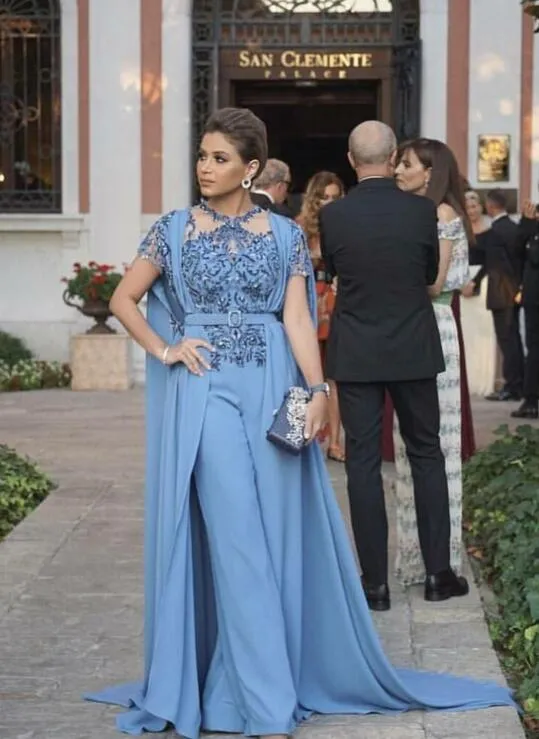 Evening dress Yousef aljasmi Kim kardashian Puffy sleeve O-Neck Beaded Long dress Black Almoda gianninaazar ZuhLair murad