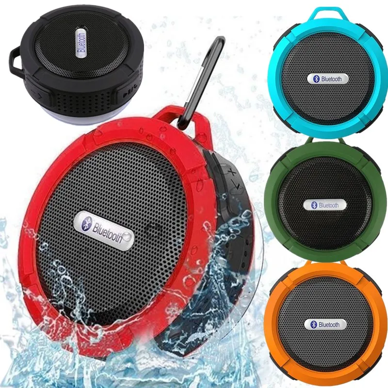 C6 Speaker Portable Waterproof Wireless Bluetooth Speakers Suction Cup Handsfree MIC Voice Box for Iphone 6 7 8 Ipad PC Phone